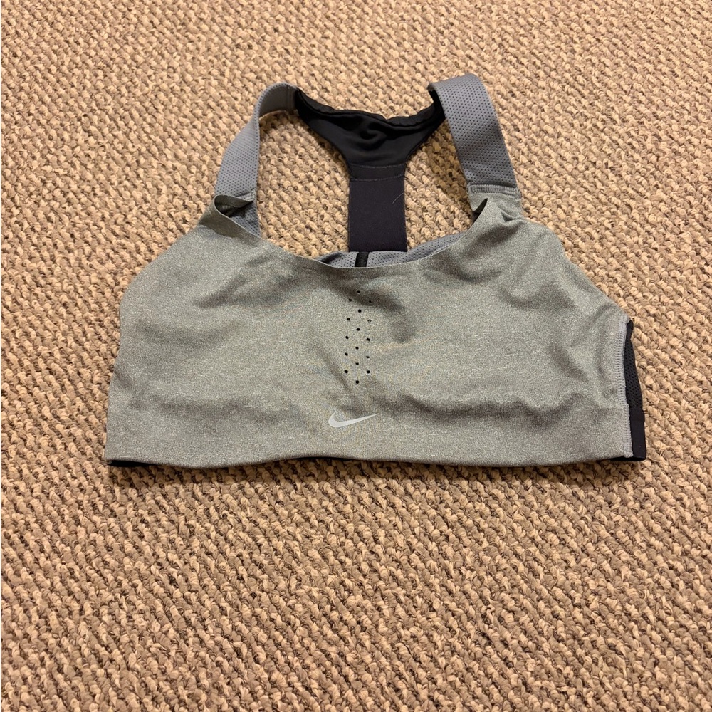 Nike Women's Black and Gray Sports Bra